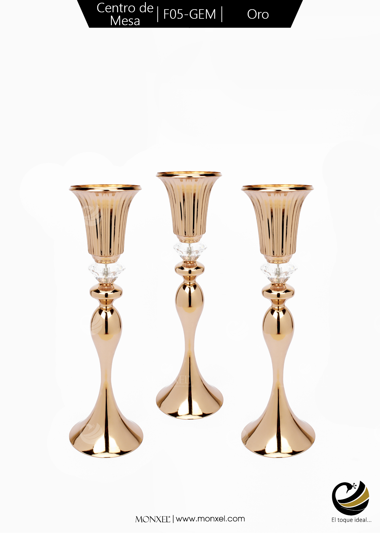 Centro de Mesa F05-GEM Oro (Acero Inoxidable)