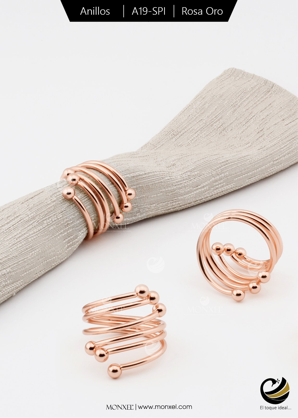 Anillos A19-SPI Rosa Oro (Acero Inoxidable)