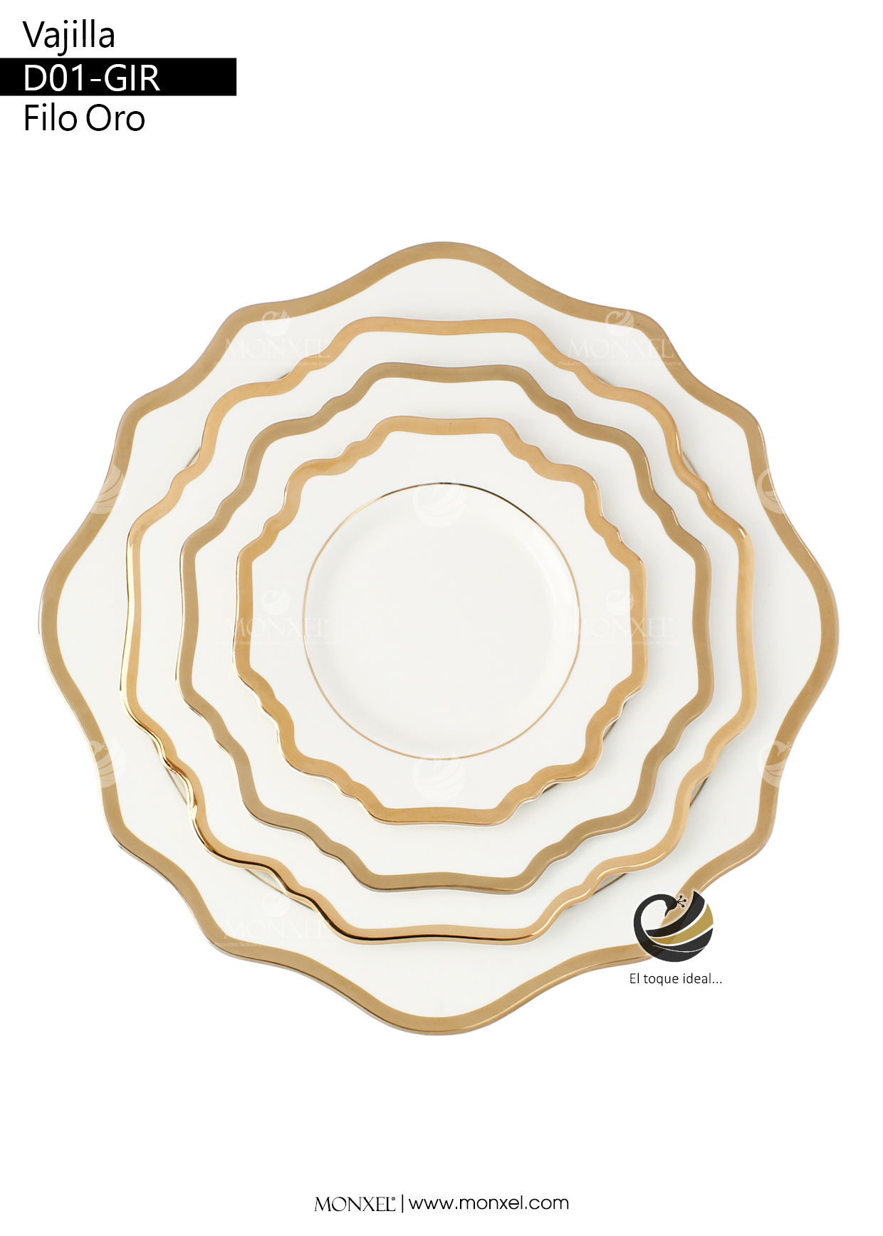 Vajilla D01-GIR Filo Oro (porcelana)