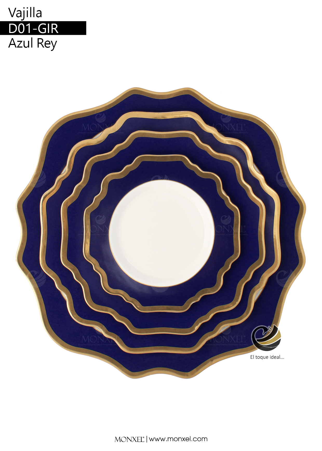 Vajilla D01-GIR Azul Rey (Porcelana)