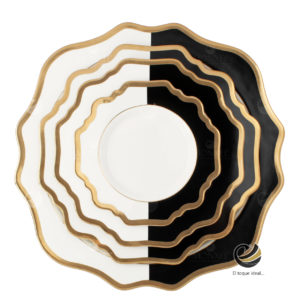 Vajilla D01-GIR Blanco/Negro (Porcelana)
