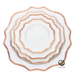 Vajilla D01-GIR Filo Rosa Oro (porcelana)