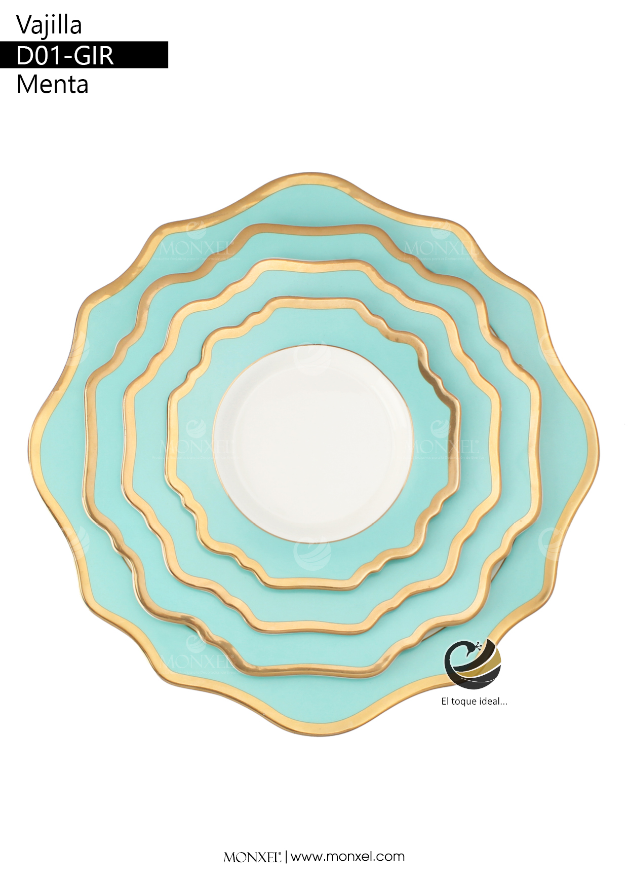 Vajilla D01-GIR Menta (Porcelana)