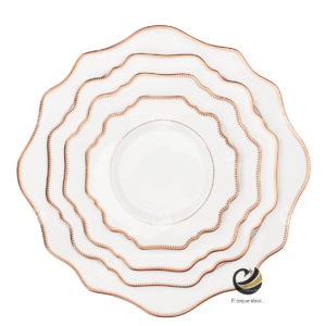 Vajilla D02-FLO Filo Rosa Oro (Porcelana)