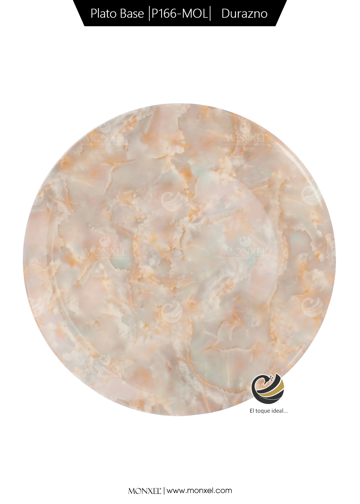 Plato Base P166-MOL Durazno 30.5 cm. (porcelana)