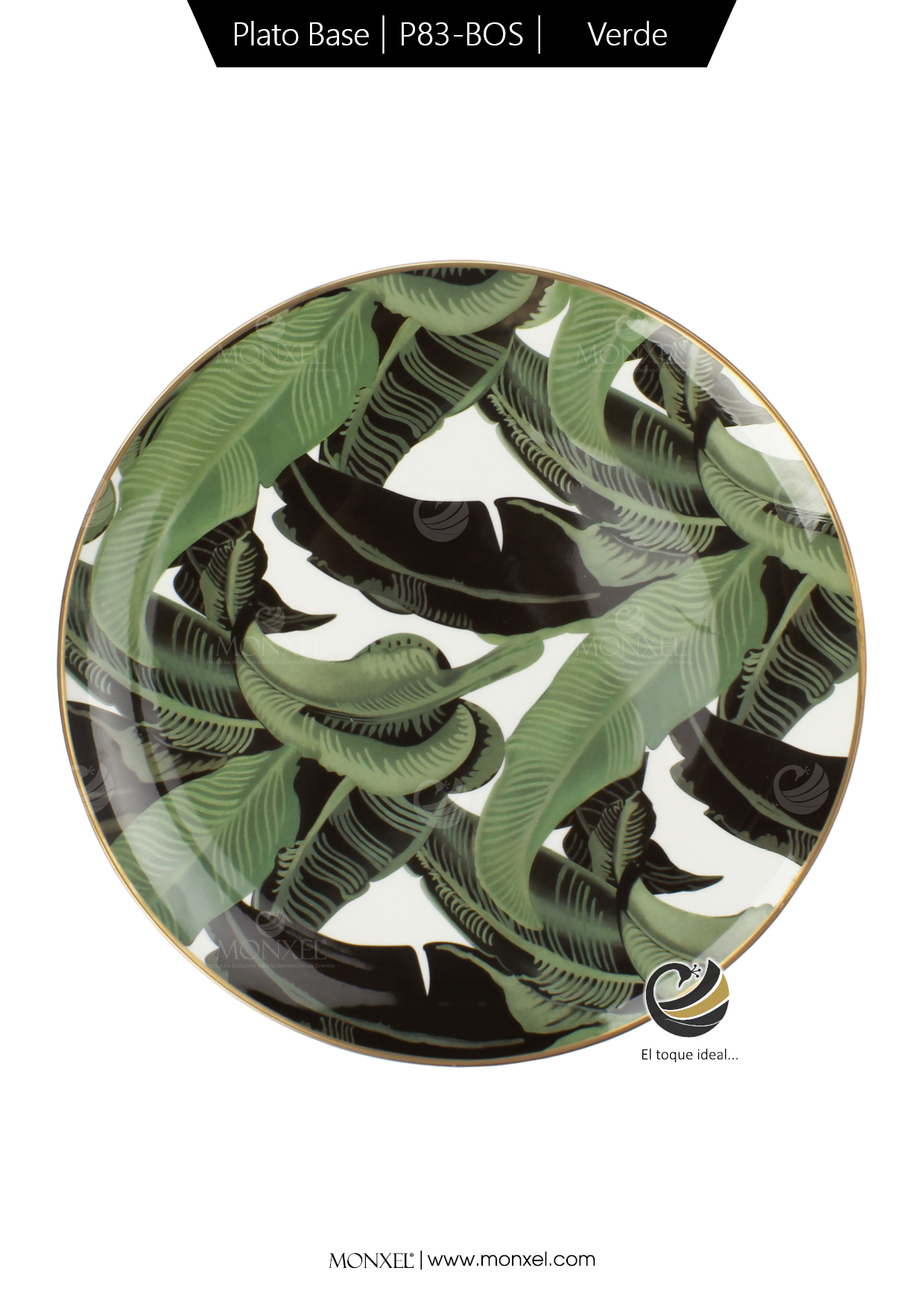Plato Base P83-BOS Verde 30.5 cm. (porcelana)