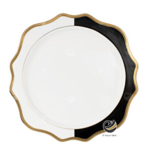 Plato Base P68-GIR Blanco/Negro 34 cm. (Porcelana)