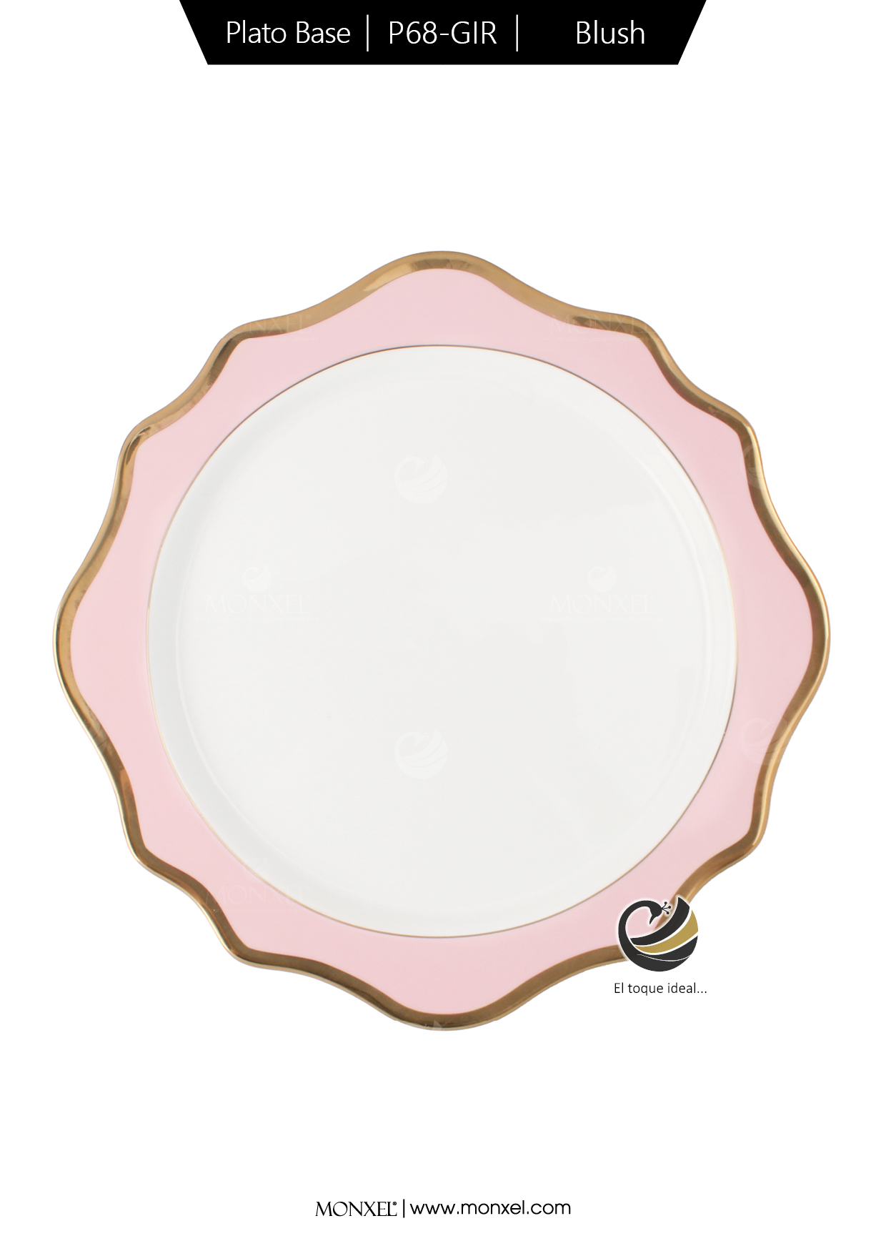 Plato Base P68-GIR Blush 34 cm. (Porcelana)