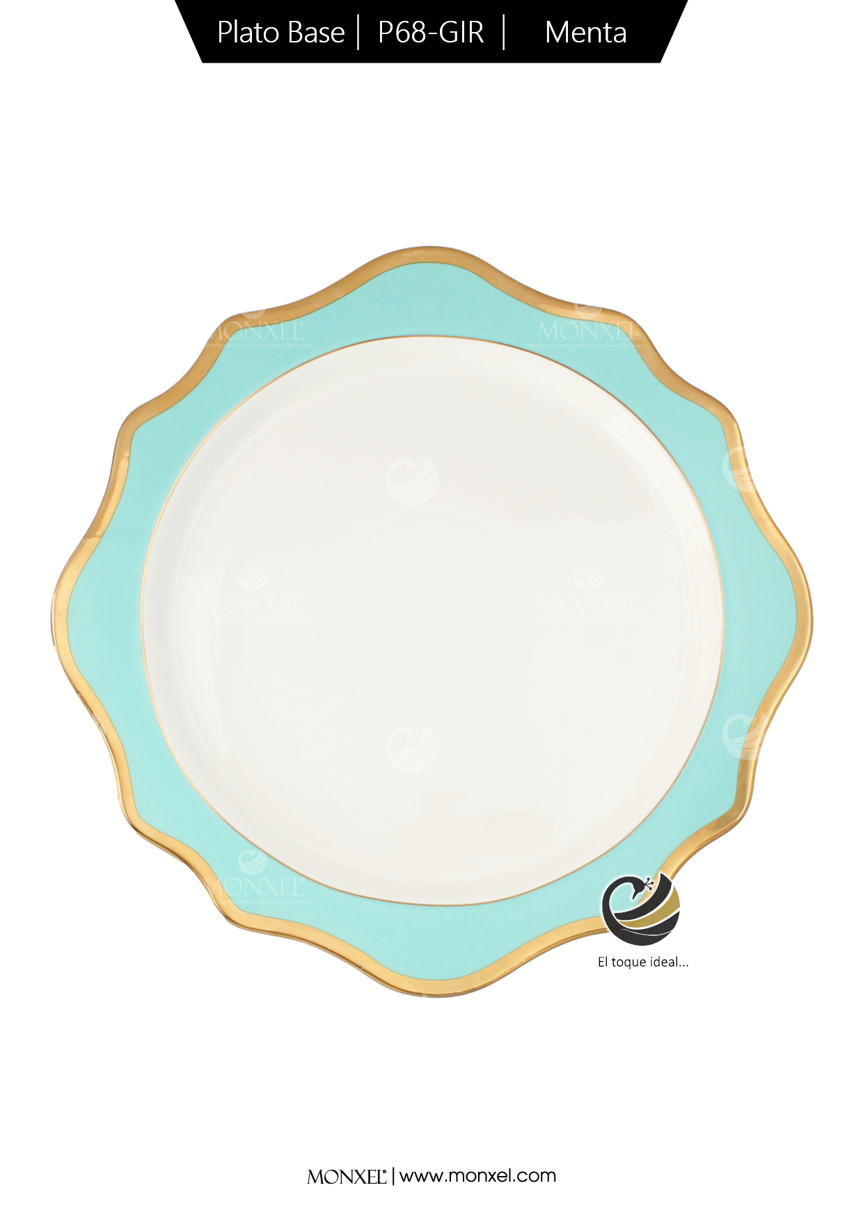Plato Base P68-GIR Menta 34 cm. (Porcelana)