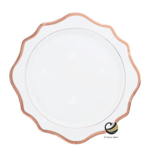 Plato Base P68-GIR Filo Rosa Oro 34 cm. (Porcelana)