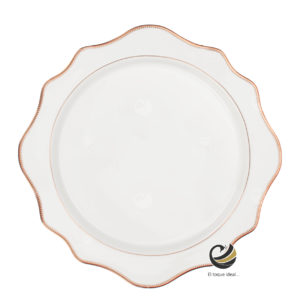 Plato Base P69-FLO Filo Rosa Oro 34 cm. (Porcelana)