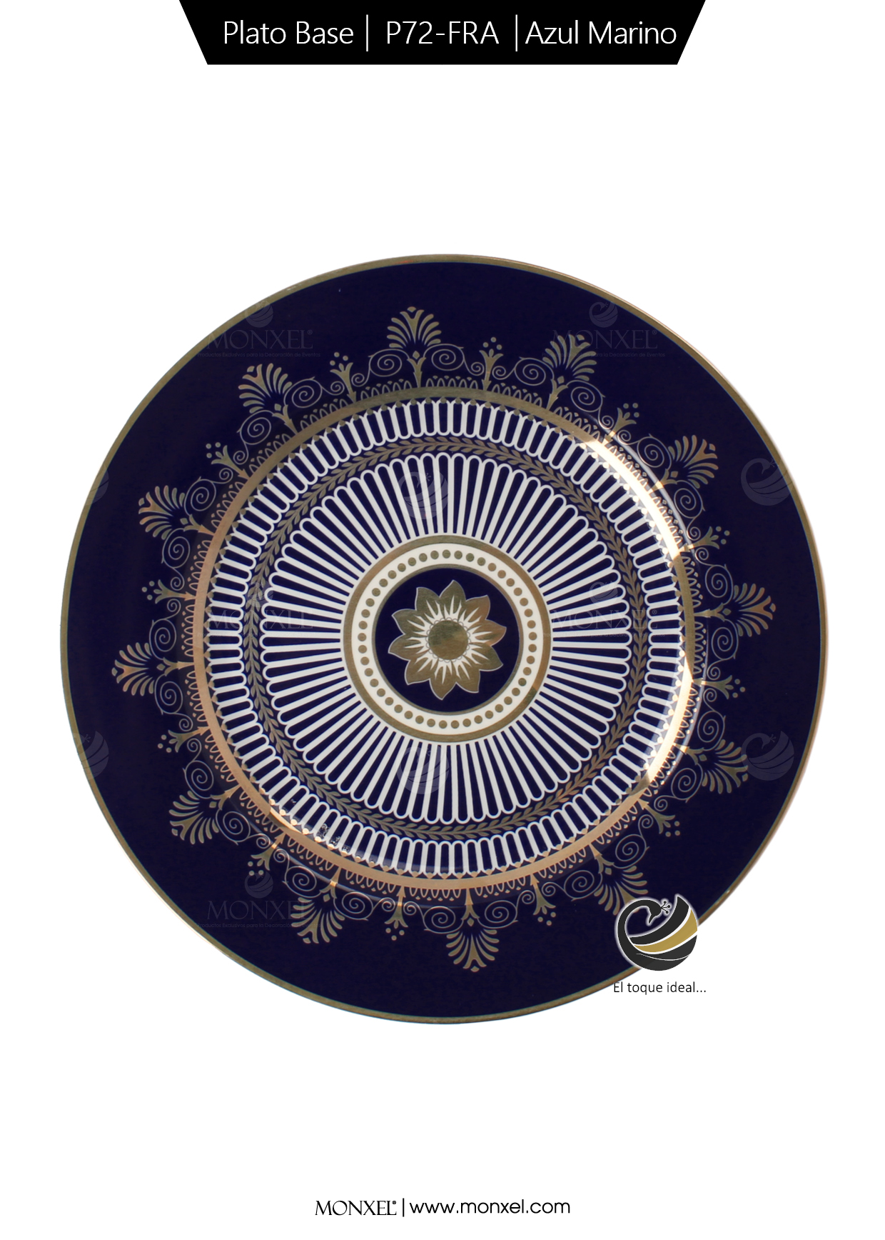 Plato Base P72-FRA Azul Marino 27 cm. (Porcelana)