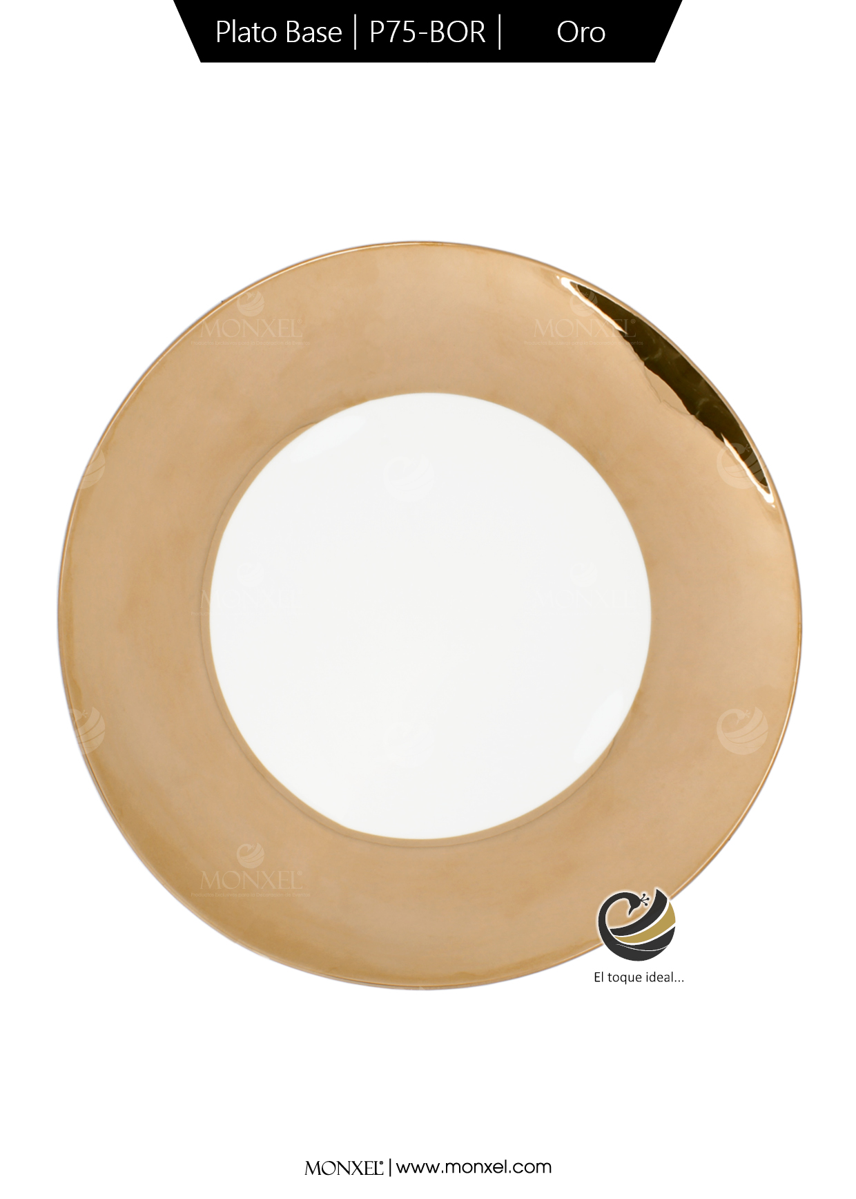 Plato Base P75-BOR Oro 30.5 cm. (porcelana)