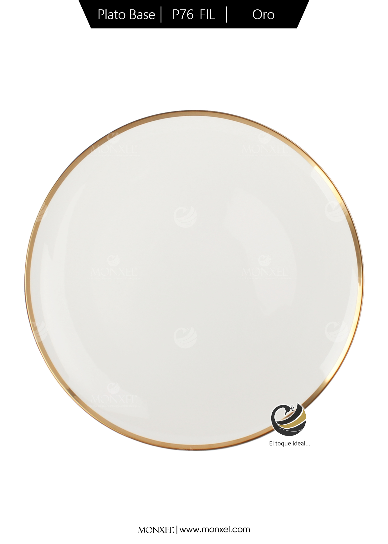 Plato Base P76-FIL Oro 31 cm. (porcelana)