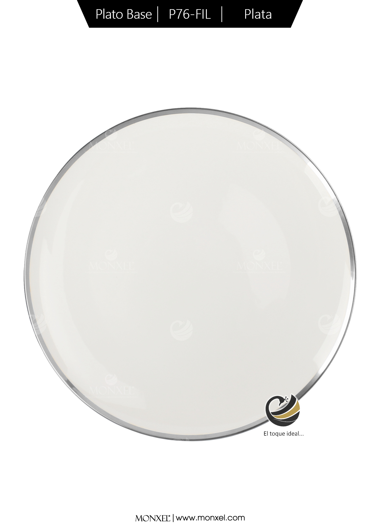 Plato Base P76-FIL Plata 31 cm. (porcelana)