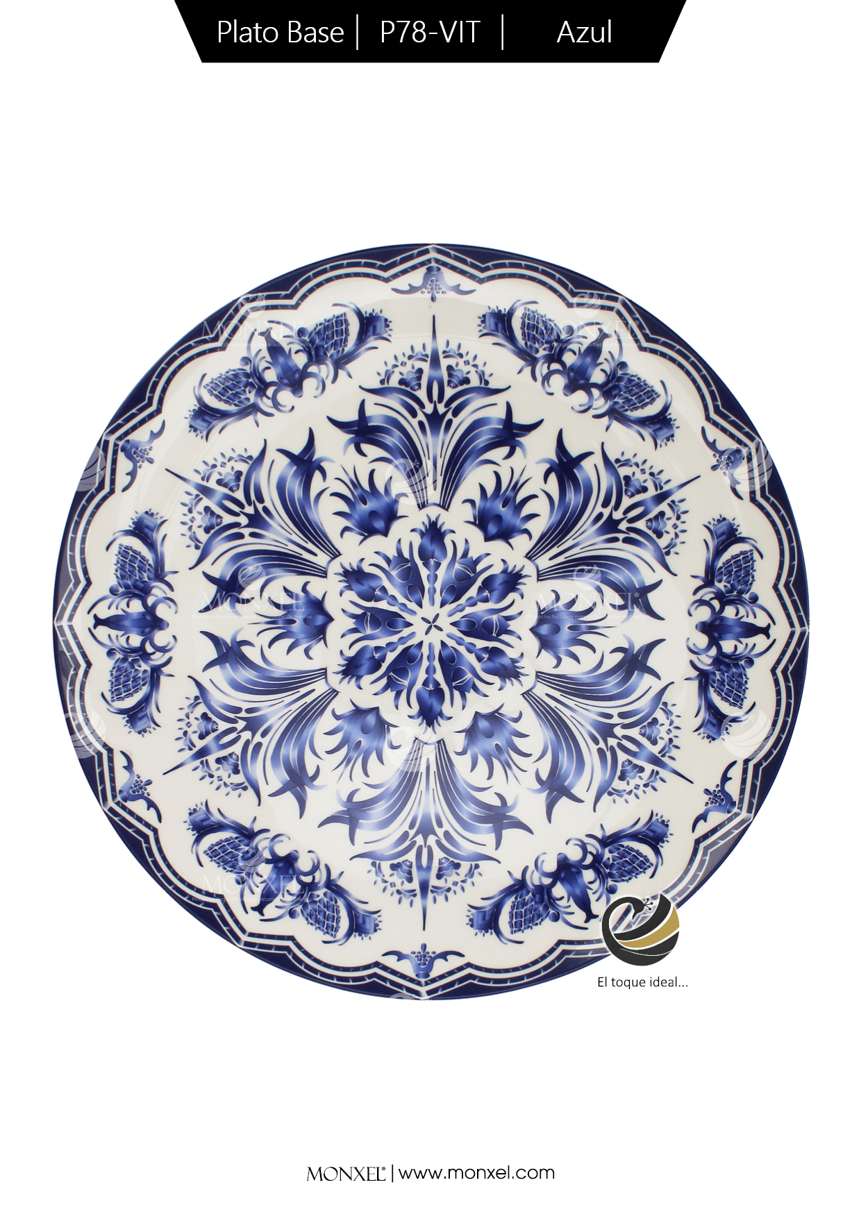 Plato Base P78-VIT Azul 30.5 cm. (porcelana)