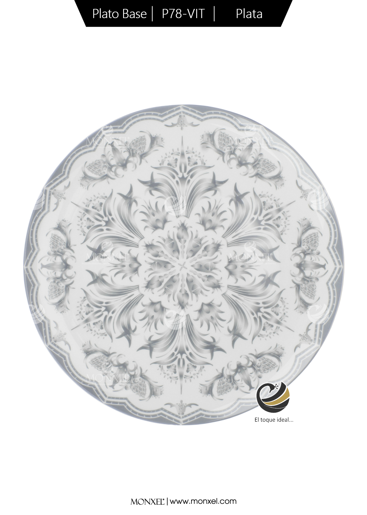 Plato Base P78-VIT Plata 30.5 cm. (porcelana)
