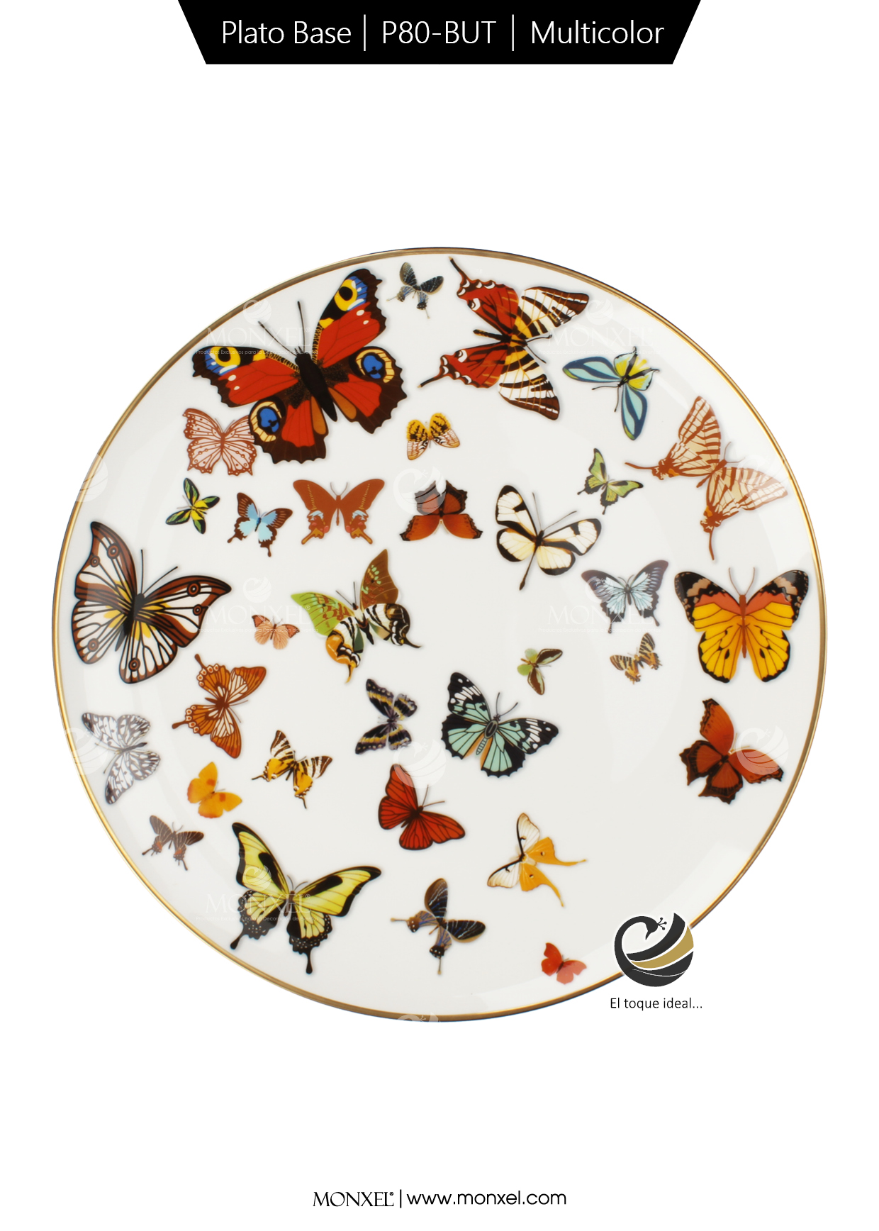 Plato Base P80-BUT Multicolor 30.5 cm. (porcelana)