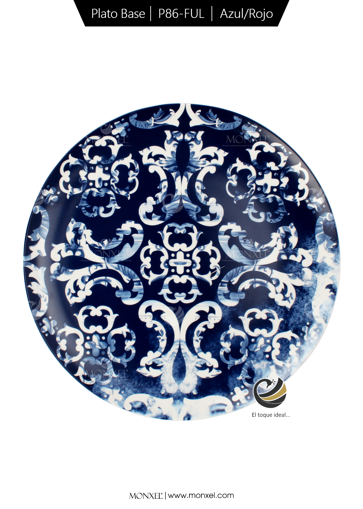 Plato Base P86-FUL Azul 30.5 cm. (porcelana)