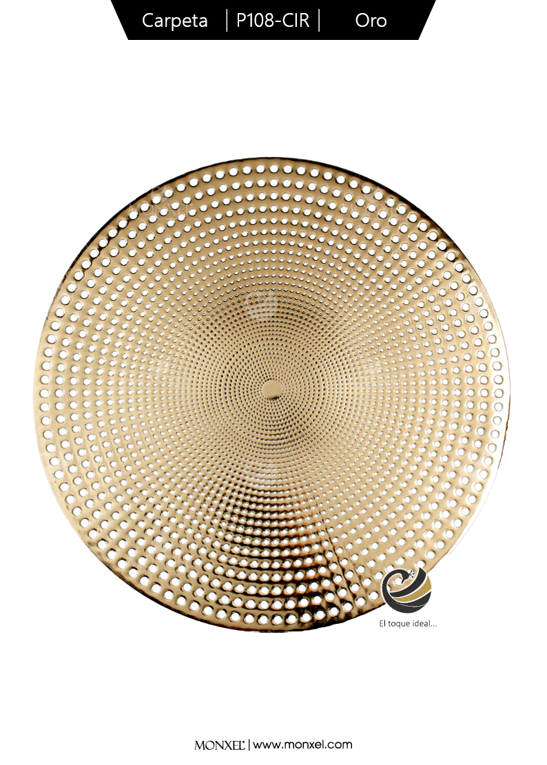 Carpeta (Plato Base) P108-CIR Oro 40 cm. (PVC)