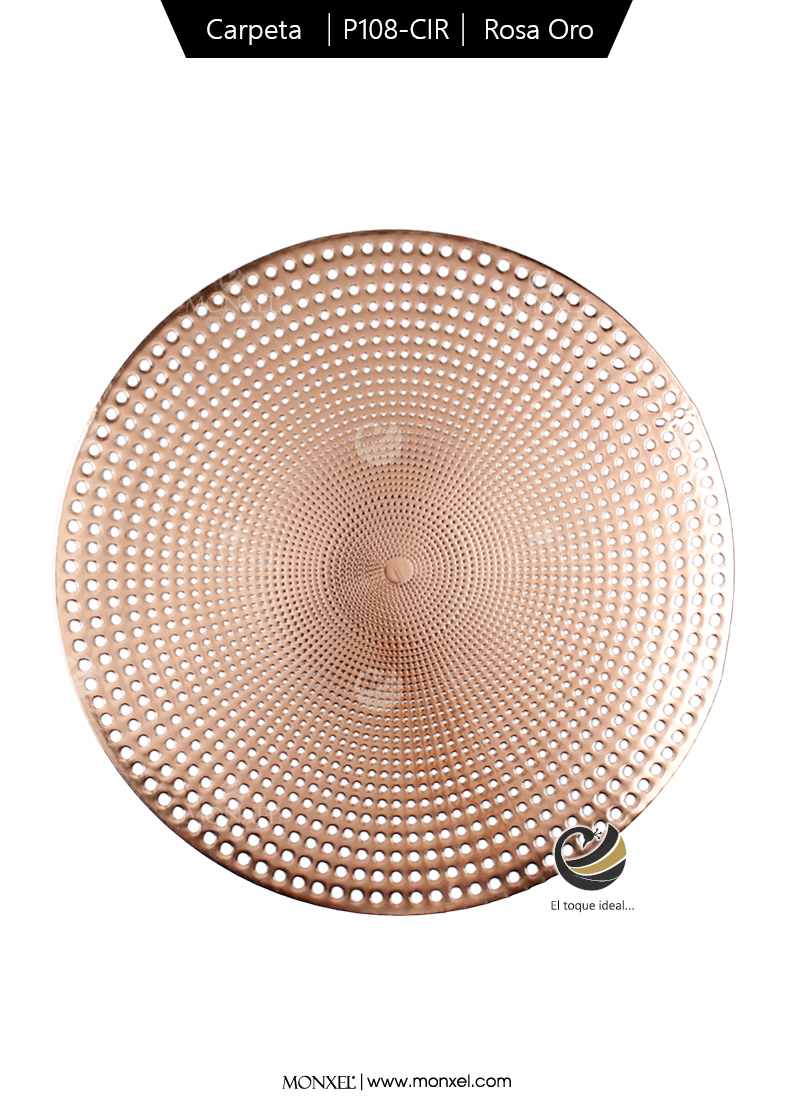Carpeta (Plato Base) P108-CIR Rosa Oro 40 cm. (PVC)