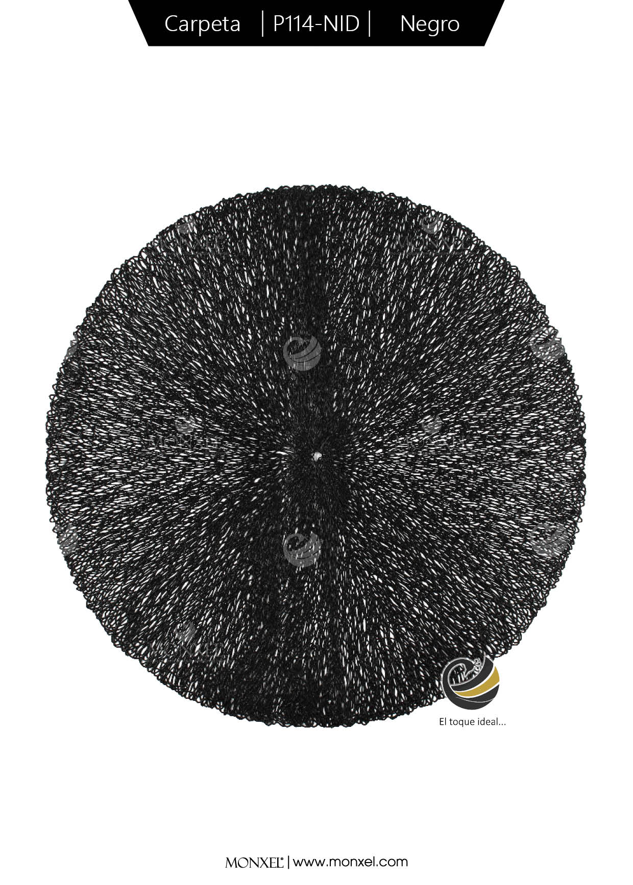 Carpeta (Plato Base) P114-NID Negro 38 cm. (PVC)