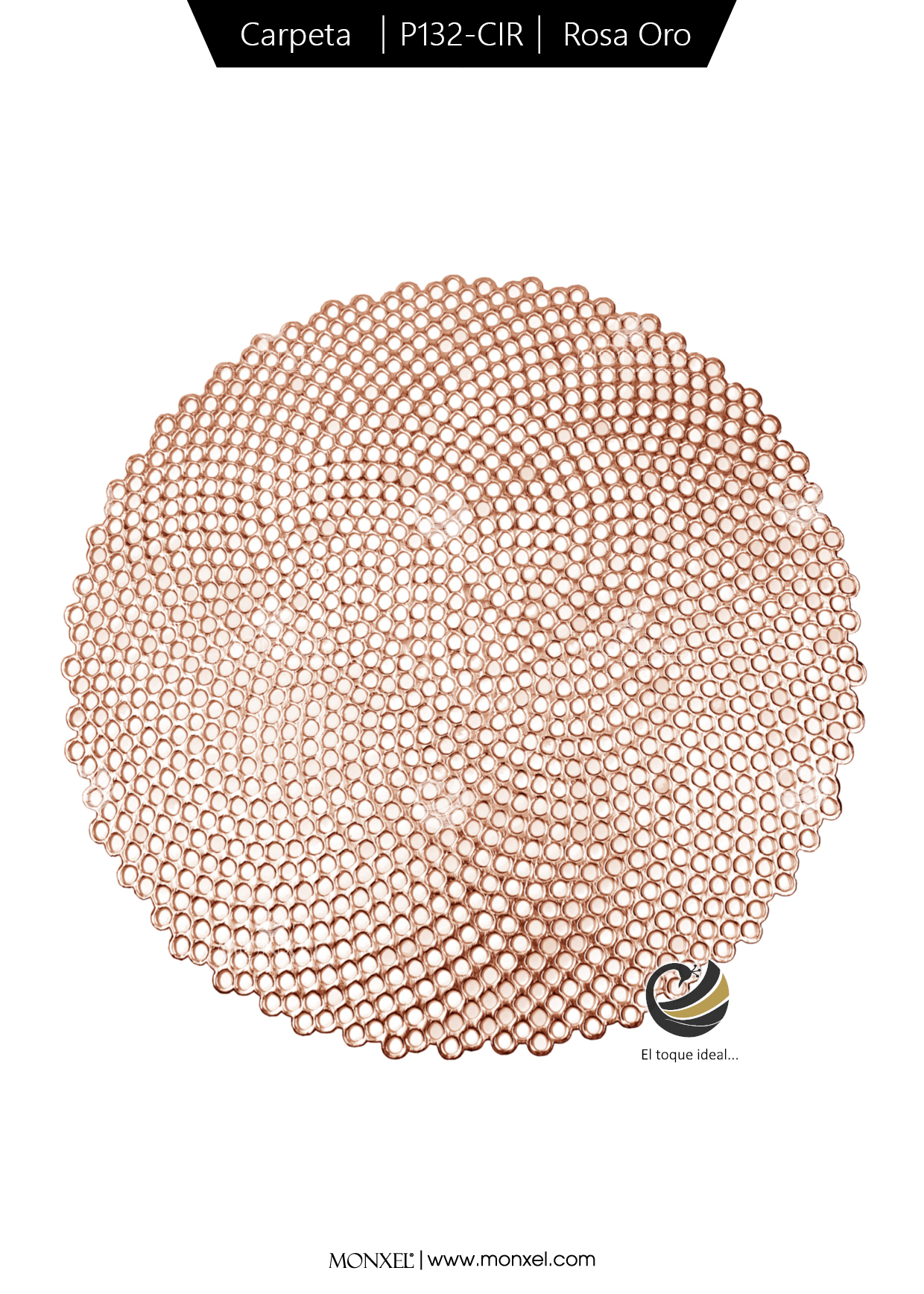 Carpeta (Plato Base) P132-CIR Rosa Oro 37 cm. (PVC)