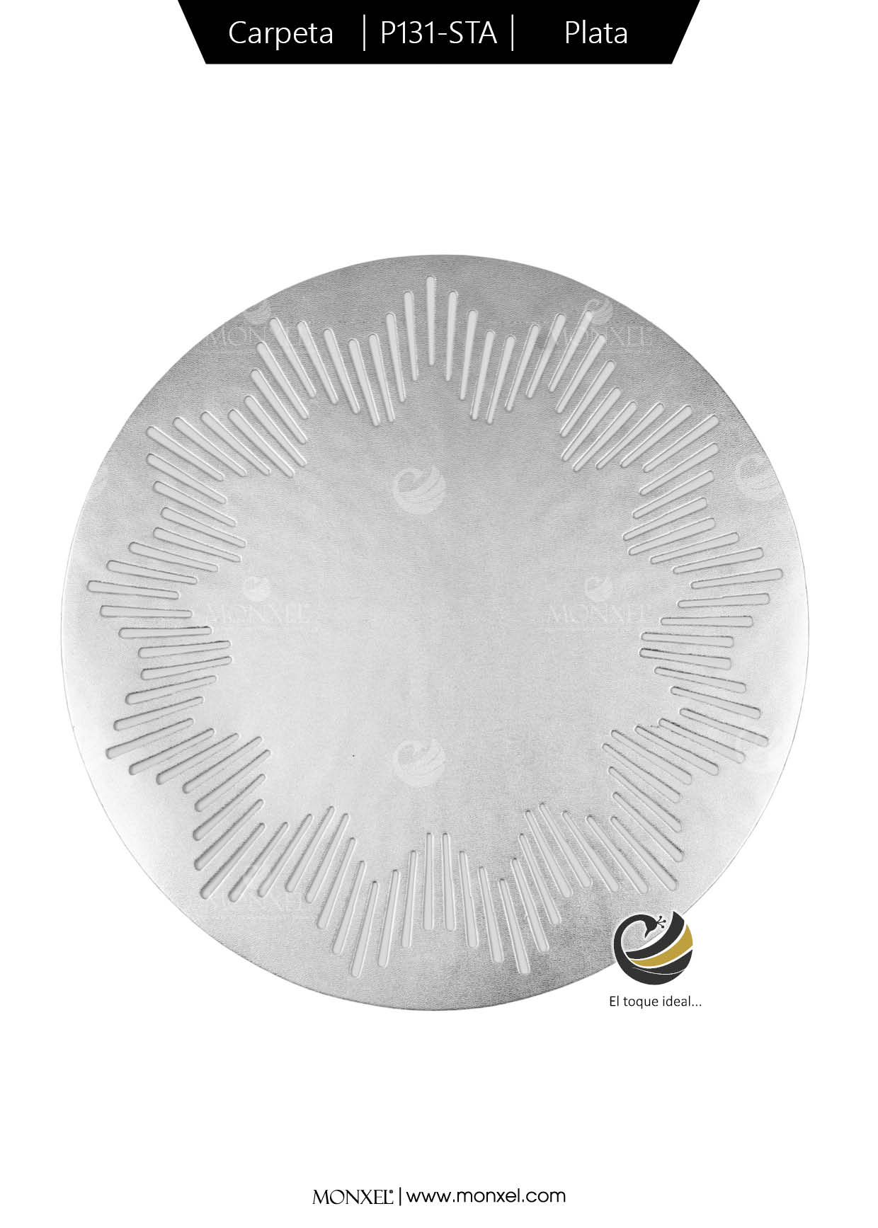 Carpeta (Plato Base) P131-STA Plata 39 cm. (PVC)