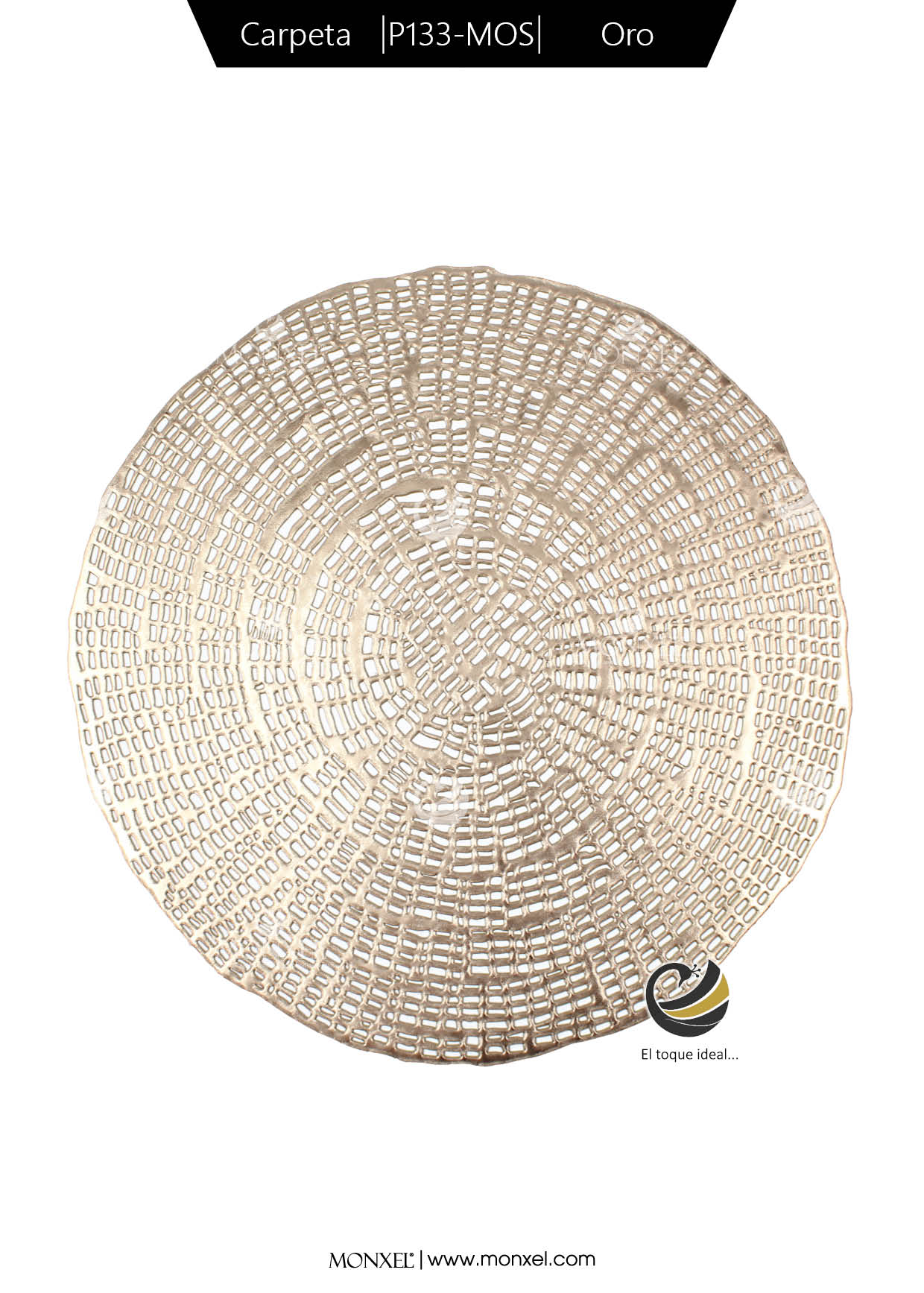 Carpeta (Plato Base) P133-MOS Oro 37 cm. (PVC)