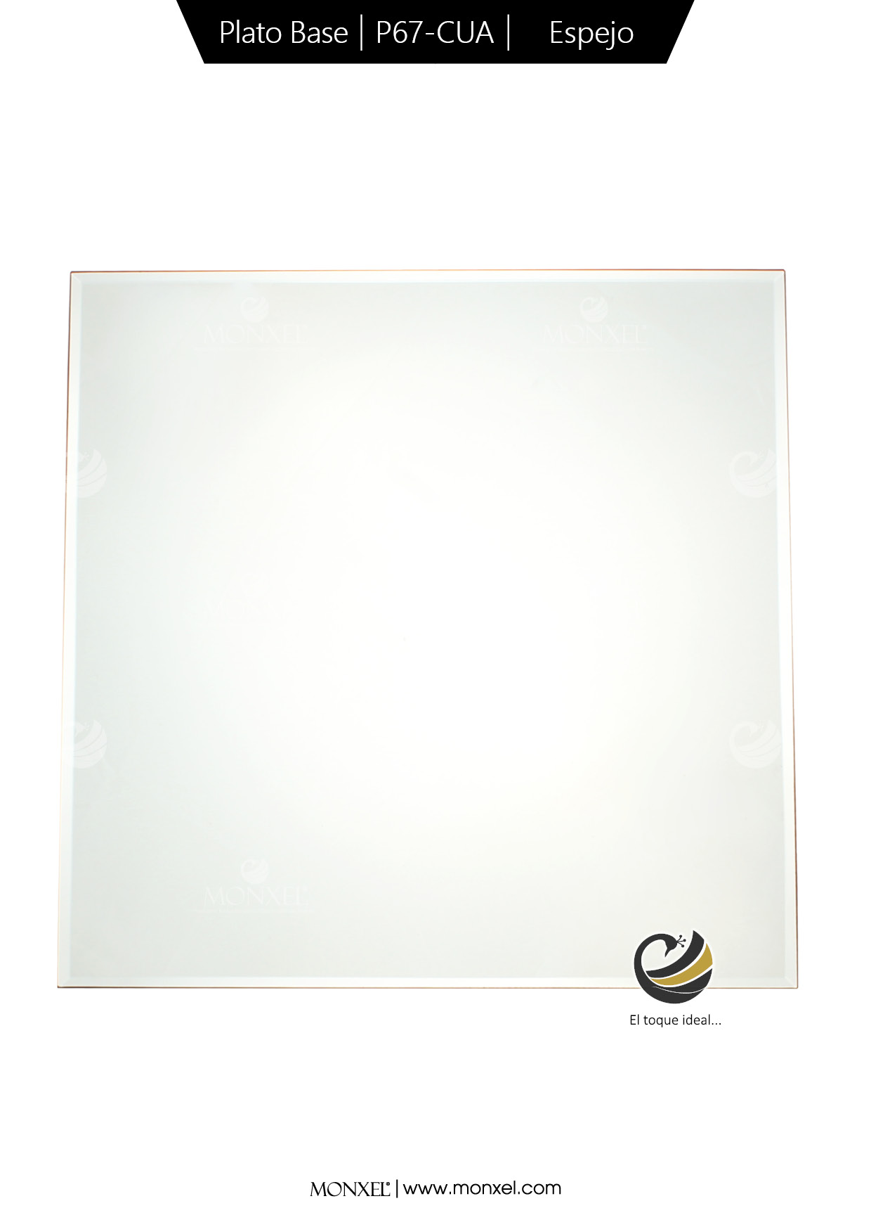 Plato Base P67-CUA Espejo 34.5x34.5cm. (Espejo)