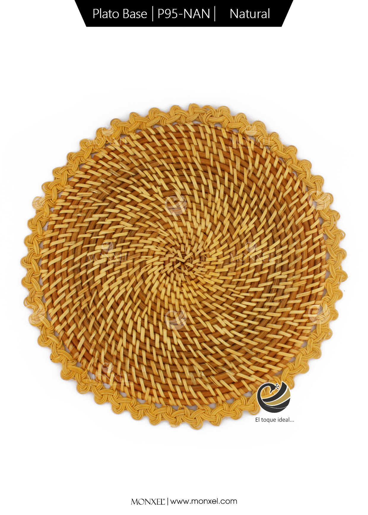 Plato Base P95-NAN Natural 32cm. (Ratán Natural)