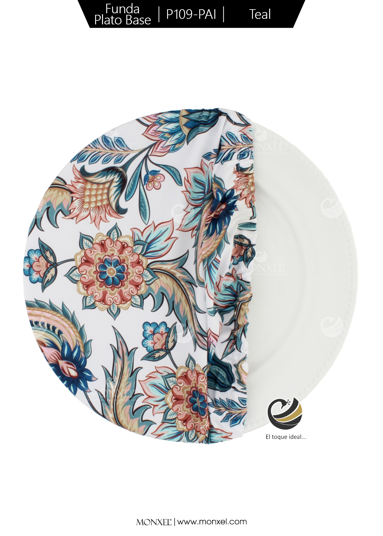 Funda Plato Base P109-PAI Teal 40 cm. (Textil)