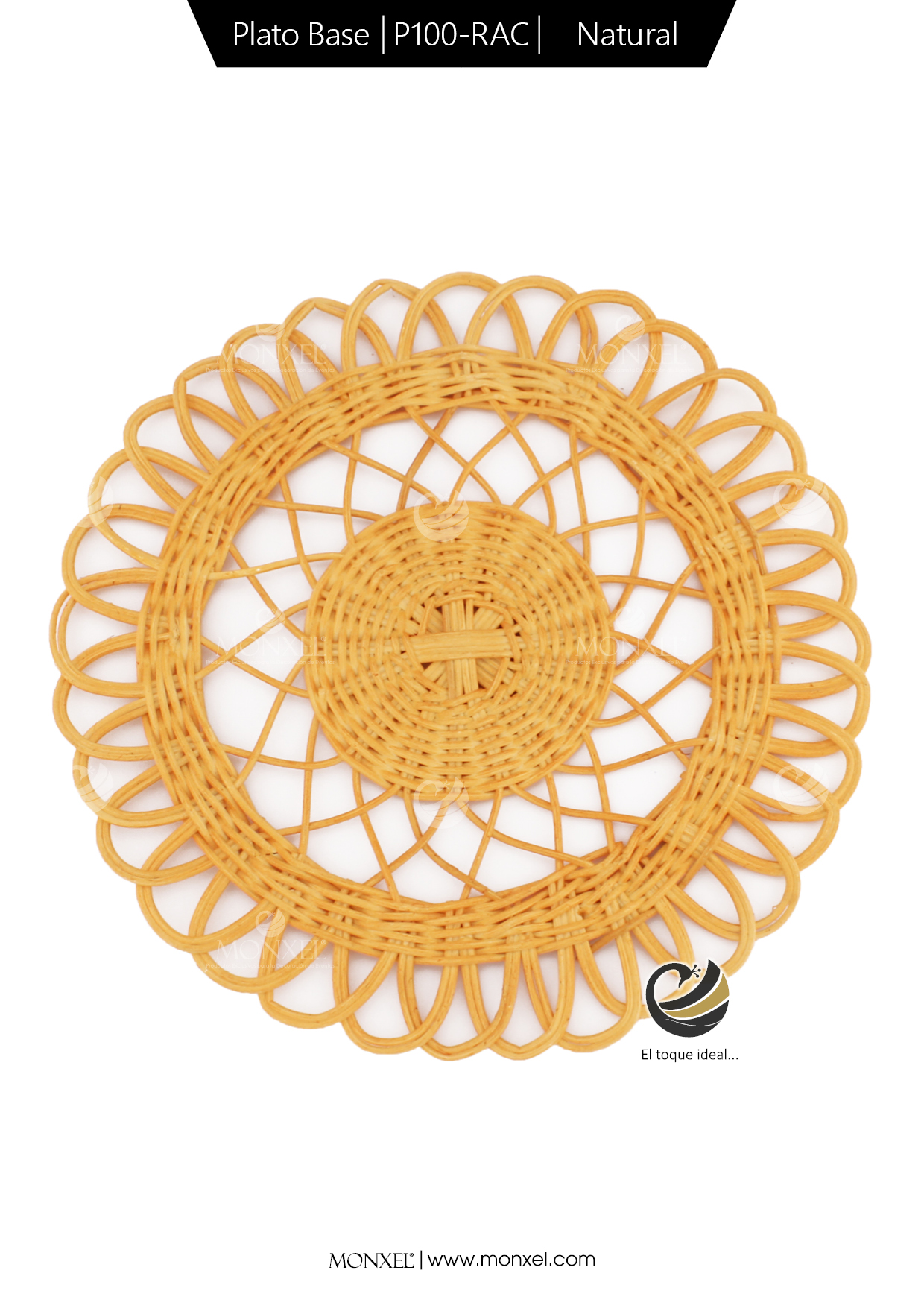 Plato Base P100-RAC Natural 31.5cm. (Ratán Natural)