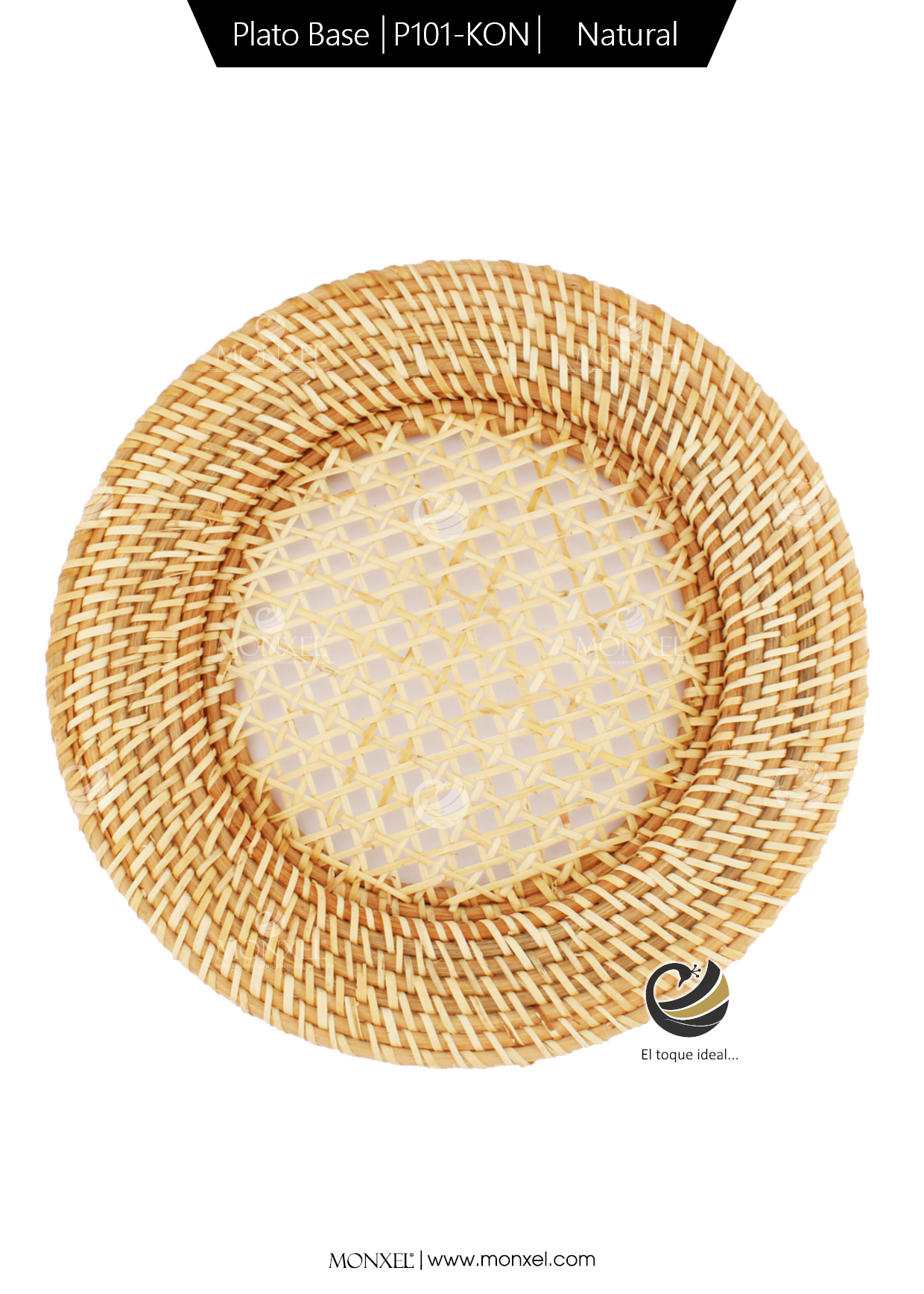 Plato Base P101-KON Natural 31cm. (Ratán Natural)
