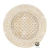 Plato Base P102-LAO Blanco Vintage 31cm. (Ratán Natural)