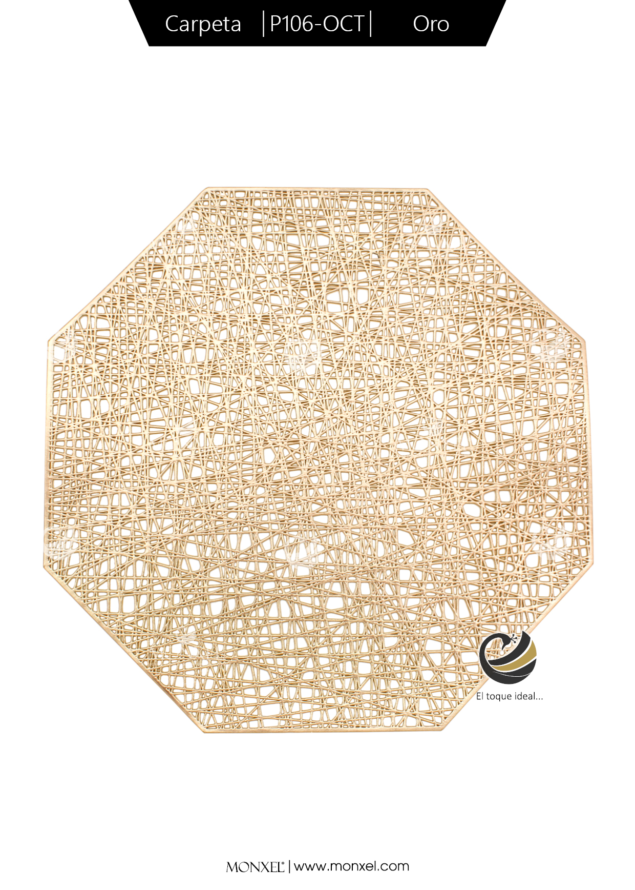 Carpeta (Plato Base) P106-OCT Oro 39 cm. (PVC)