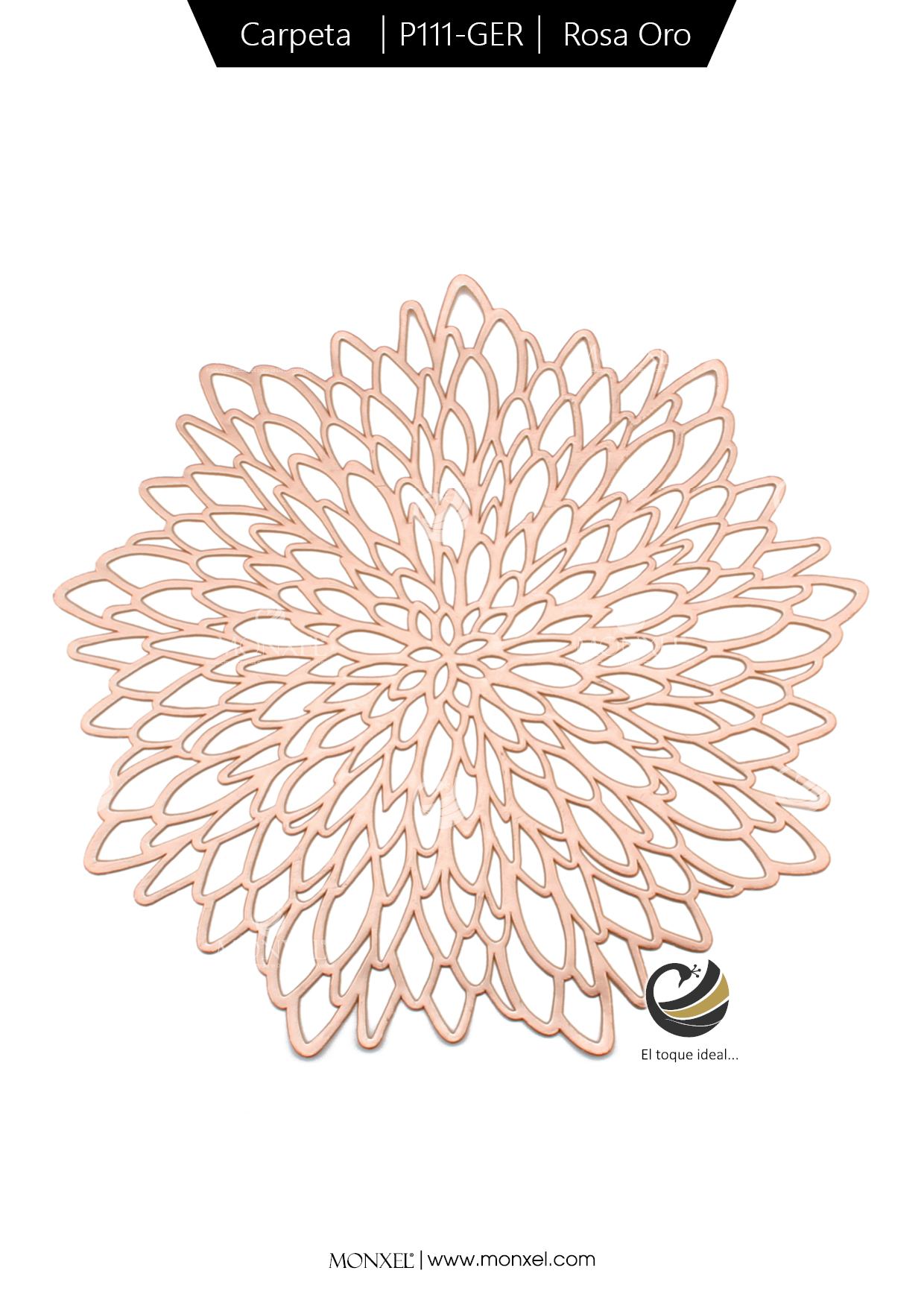 Carpeta (Plato Base) P111-GER Rosa Oro 37 cm. (PVC)