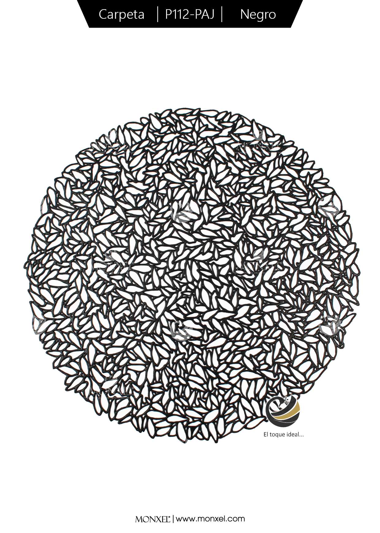Carpeta (Plato Base) P112-PAJ Negro 37 cm. (PVC)
