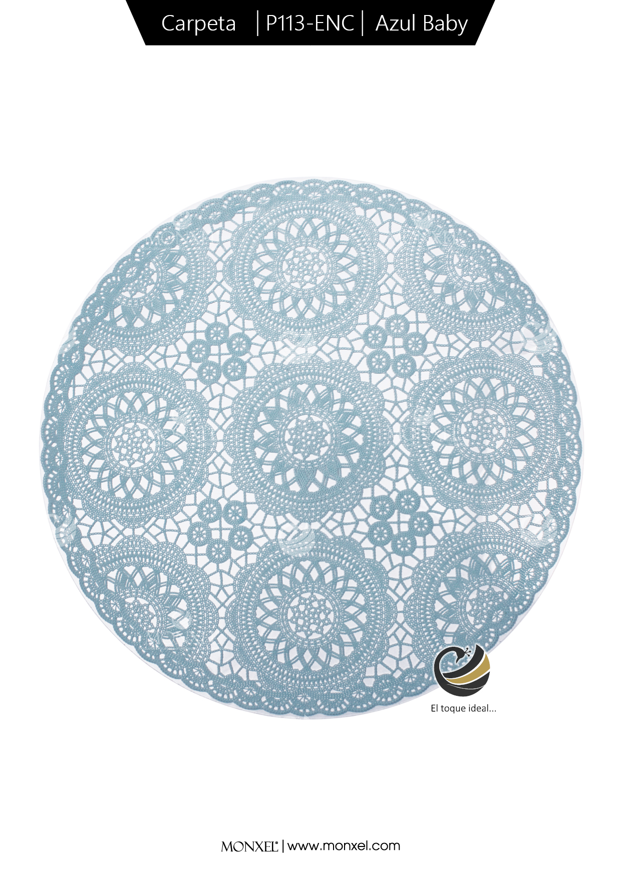 Carpeta (Plato Base) P113-ENC Azul Baby 38 cm. (PVC)