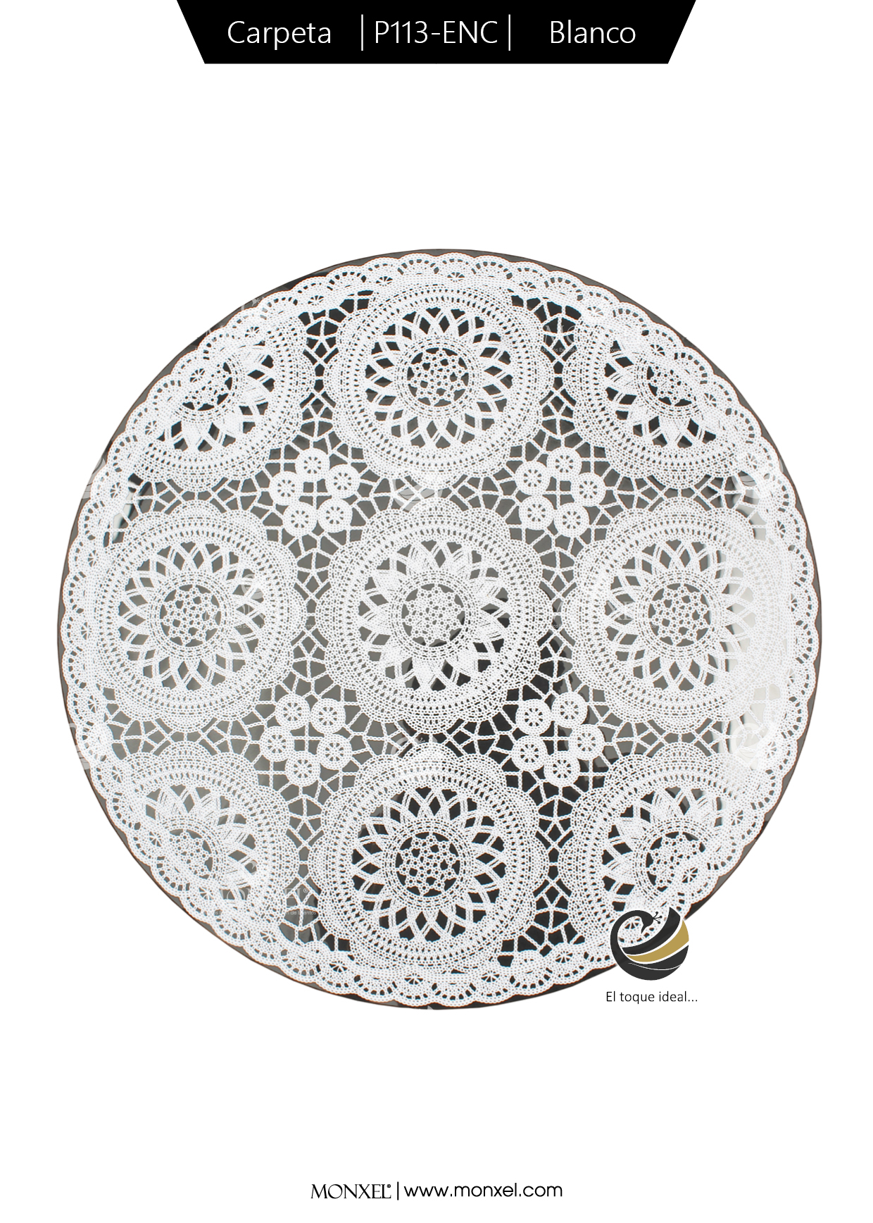 Carpeta (Plato Base) P113-ENC Blanco 38 cm. (PVC)