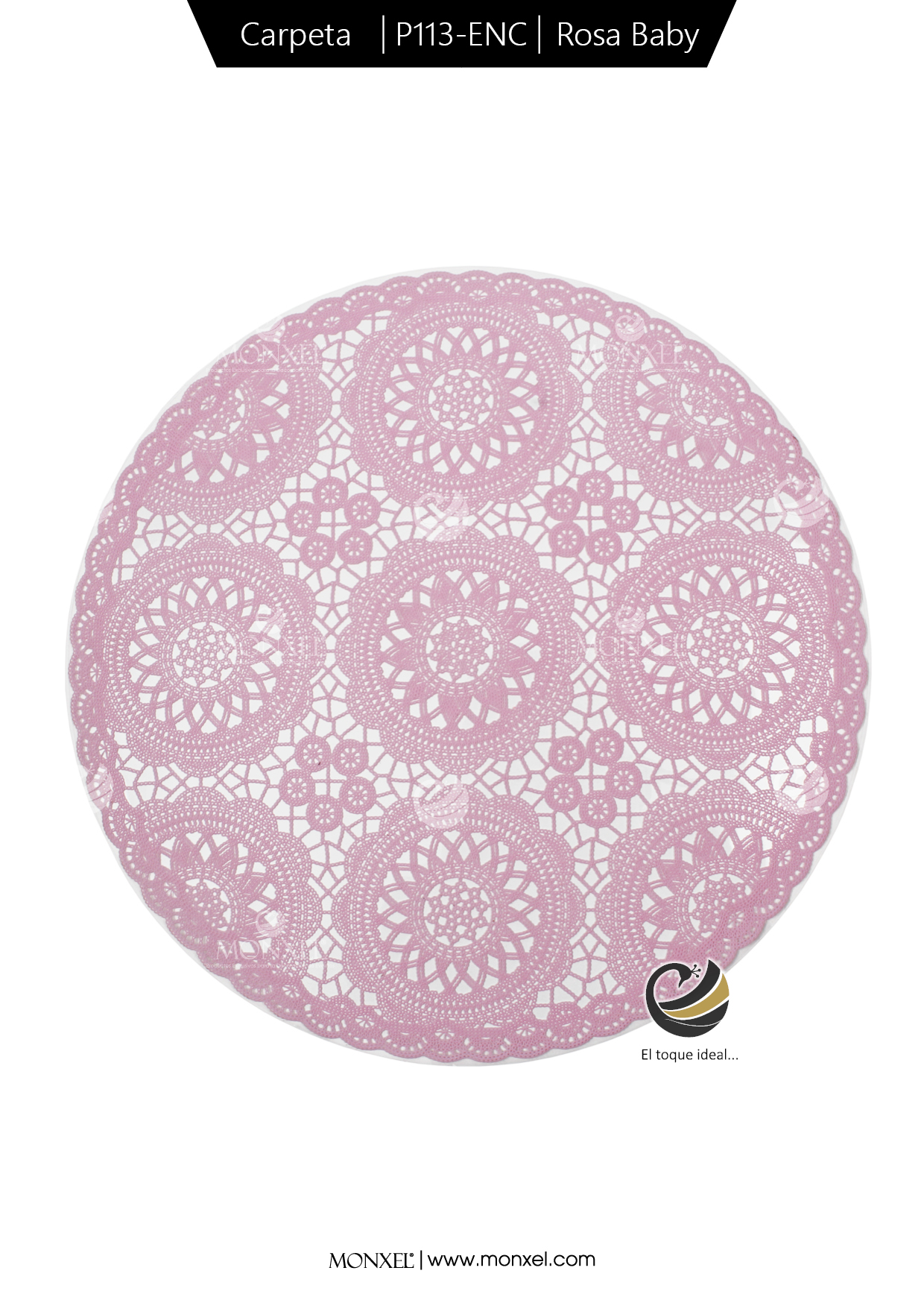 Carpeta (Plato Base) P113-ENC Rosa Baby 38 cm. (PVC)