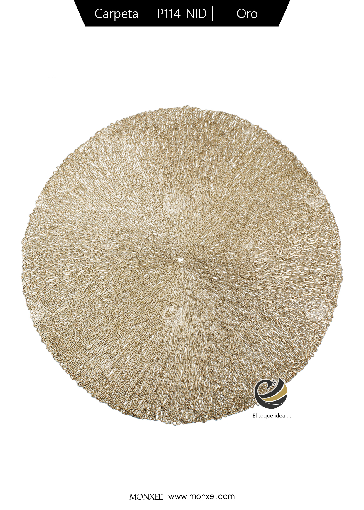 Carpeta (Plato Base) P114-NID Oro 38 cm. (PVC)