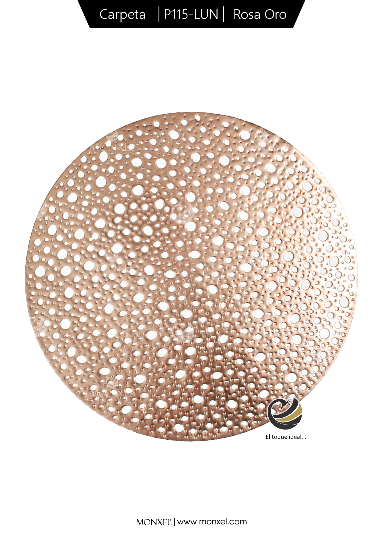 Carpeta (Plato Base) P115-LUN Rosa Oro 38 cm. (PVC)