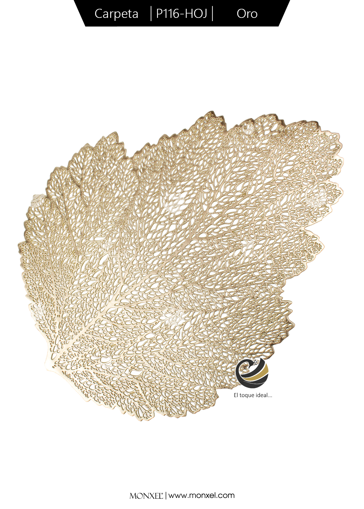 Carpeta (Plato Base) P116-HOJ Oro 36x47 cm. (PVC)