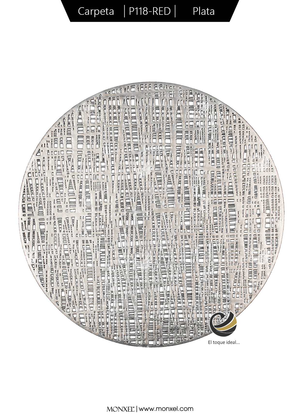 Carpeta (Plato Base) P118-RED Plata 38 cm. (PVC)