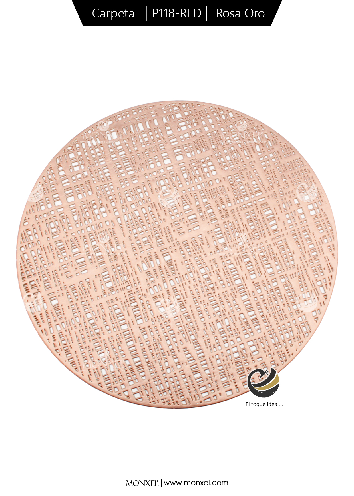 Carpeta (Plato Base) P118-RED Rosa Oro 38 cm. (PVC)
