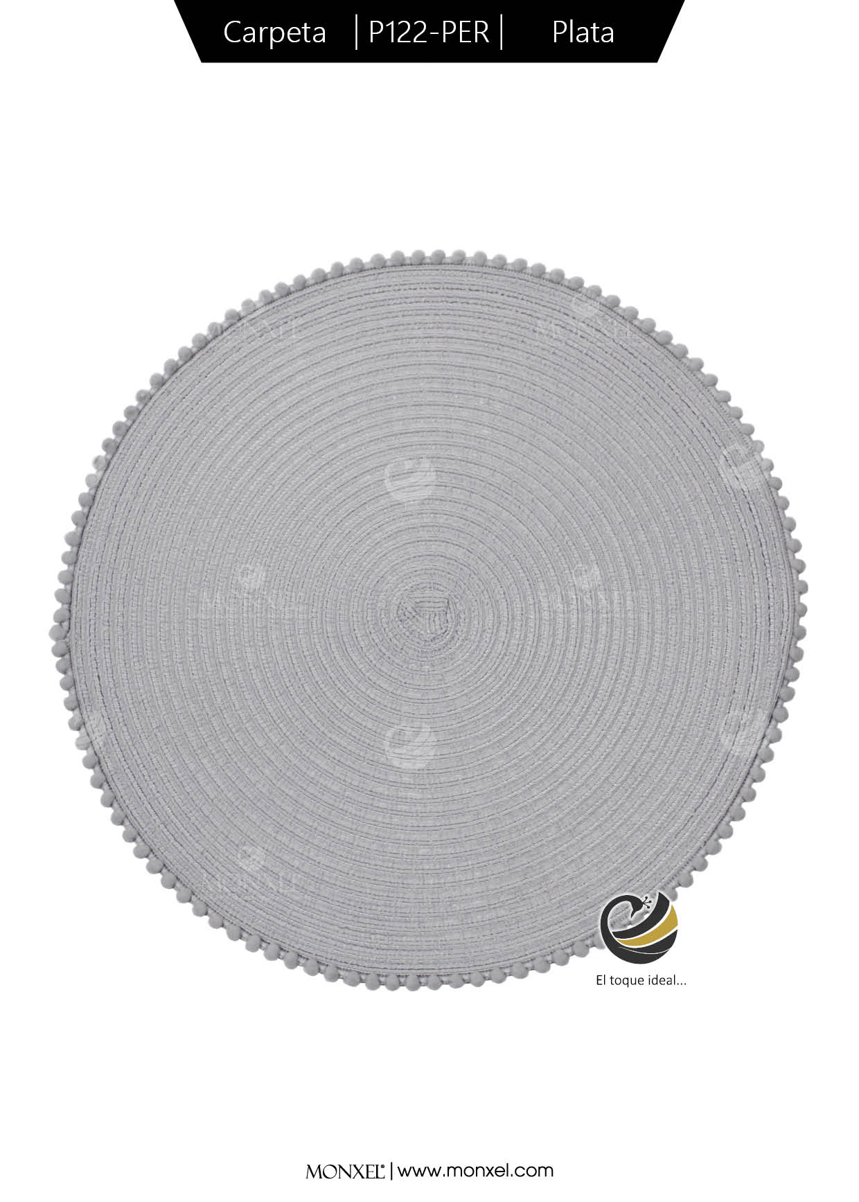 Carpeta (Plato Base) P122-PER Plata 38 cm. (PVC)
