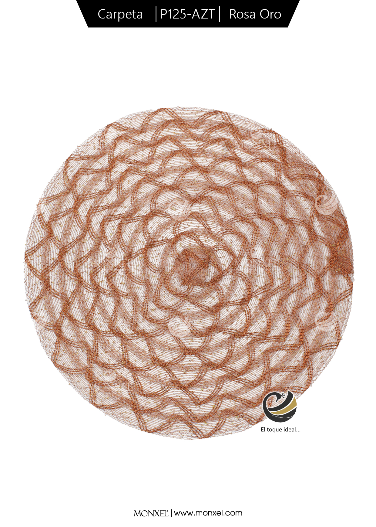 Carpeta (Plato Base) P125-AZT Rosa Oro 38 cm. (PVC)