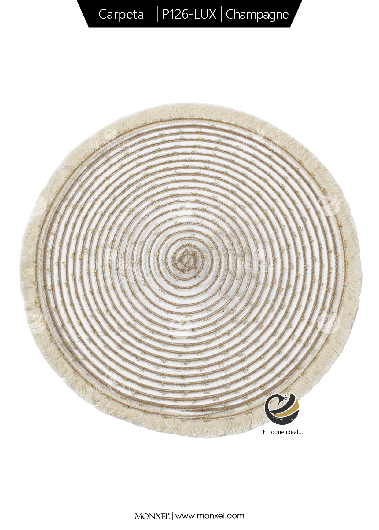 Carpeta (Plato Base) P126-LUX Champagne 38 cm. (PVC)