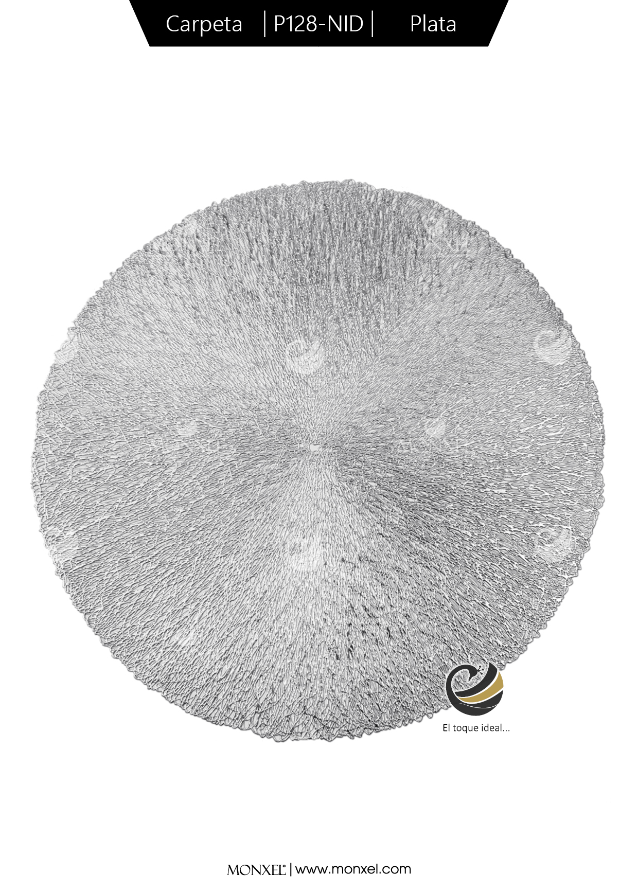 Carpeta (Plato Base) P128-NID Plata 39 cm. (PVC)